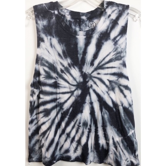 🖤🤍 NWT Sage Collective black white tie dye tank - Picture 2 of 6